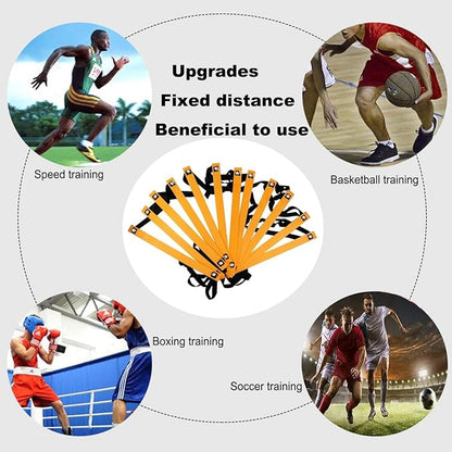 Agility Ladder Set 20ft, 4 Hurdles, 12 Soccer Cones, Jump Rope & Running Parachute - Speed Agility Training Equipment for Soccer Fitness Kids Youth Adults