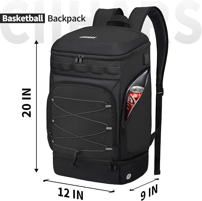 Basketball Backpack Bag Large Sports Bag with Separate Ball holder & Shoes compartment, Best for Basketball, Soccer,Volleyball,Gym