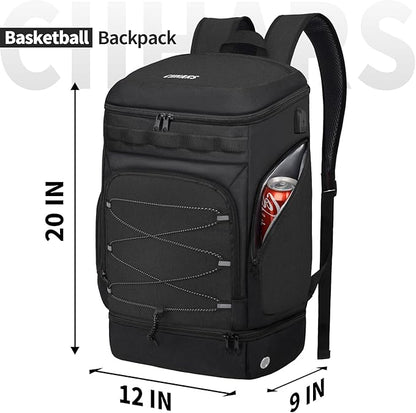 Basketball Backpack Bag Large Sports Bag with Separate Ball holder & Shoes compartment, Best for Basketball, Soccer,Volleyball,Gym