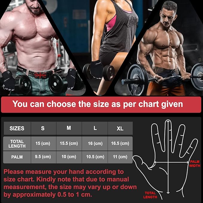 SAWANS Fitness Workout Gloves Gym Weight Lifting Gloves for Men Women Breathable Gymnasium Wrist Support Padded Deadlifts Exercise Training Pull Ups