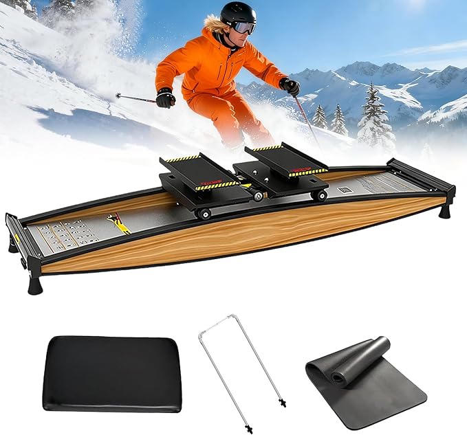 New Ski Trainer, Ski Simulator Machine for Full Body,3D Cross Trainer, Strength and Balance Training Tool Set, Noiseless Ski Exercise Machine for Skiing Beginners, Home Use