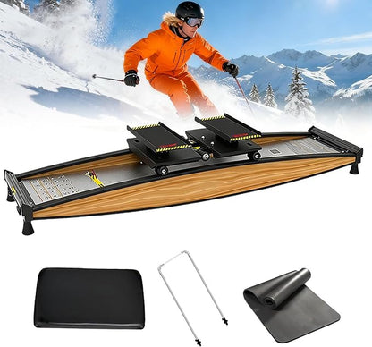 New Ski Trainer, Ski Simulator Machine for Full Body,3D Cross Trainer, Strength and Balance Training Tool Set, Noiseless Ski Exercise Machine for Skiing Beginners, Home Use