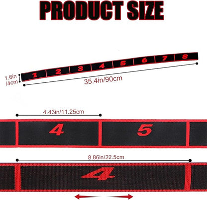 Fitness Resistance Bands with Handles,Numbered Resistance Bands for Stretching,8 Segment Adjustable Pilates Stretching Band for Full Body Stretching Shaping,Suitable for Beginner