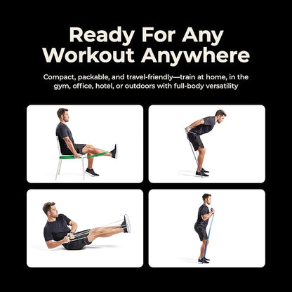 Sunny Health & Fitness Versatile Resistance Bands (Single or Combo Set) for Strength Training, Power Cage, Squat Rack, Home Gym, Body Stretching, Physical Therapy – 100, 140, 160, 180 & 10-75 LB Combo