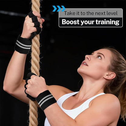 Workout Gloves with Wrist Wraps for Men & Women – Ventilated Weight Lifting Gloves for Anti-Sweat Gym Fitness, Cross Training & Hand Support