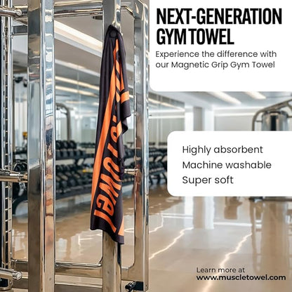 3 Pack, Magnetic Grip Gym Towel, Preventing it from Slipping or Falling to The Floor, Microfiber Towel for Yoga, Sports, Gym, Workout, Camping, Fitness, & More Activities