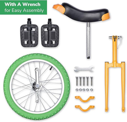 AW 16/18/20/24 Inch Wheel Outdoor Unicycle Adjustable Seat Exercise Bicycle Fit Adults Kids Outdoor Sports Fitness Exercise, for Choice