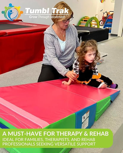 Folding Incline for Pediatric Occupational Therapy - Stimulates Balance, Core Activation, and Proprioceptive Input (Black, 24 in x 48 in x 14 in)