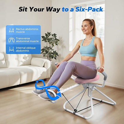 MERACH Ab Machine, All in One Ab Lounge for Core, Balance Workout and Inversion, Easy Set up & Foldable Ab Crunch Machine,300 LBS Loading Capacity Abswing Sit Up Exercise Equipment at Home Gym