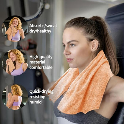 Microfiber Gym Towels - Quick Dry, Highly Absorbing, Silver ION Odor-Free Absorbent Fiber, for Men & Women - for Hot Yoga, Tennis, Running, Workout, Camping, Set of 6 Charcoal Gray (Mixed-Color Set)