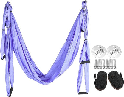 Aerial Yoga Hammock,Yoga Hammock Hanging Swing for Yoga Inversion,Strength Training,Starter Hardware Kit