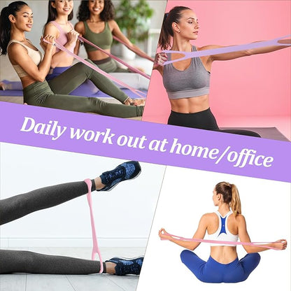 3 Pcs Resistance Bands, Figure 8 Resistance Bands with Handles, Elastic Exercise Band for Yoga Pilates Arm Back Shoulder Training Portable Workout Equipment for Home Gym Travel
