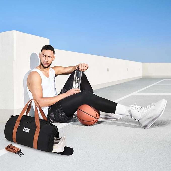 BE SMART Waterproof Mens Gym Bag with Shoe Compartment, Duffle Bag with Wet Pocket for Men, Lightweight Large Sport Carry On Duffel Bag With Tpu Pocket for Travel, Sports, Fitness & Workout