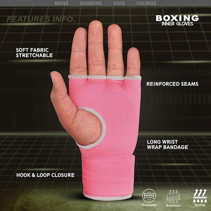 Farabi Quick Wraps Gloves Gel Paded Hand Wraps Adult MMA Boxing Muaythai Bandages Hand Protector 80cm Meter Wrist Support Strap Pair