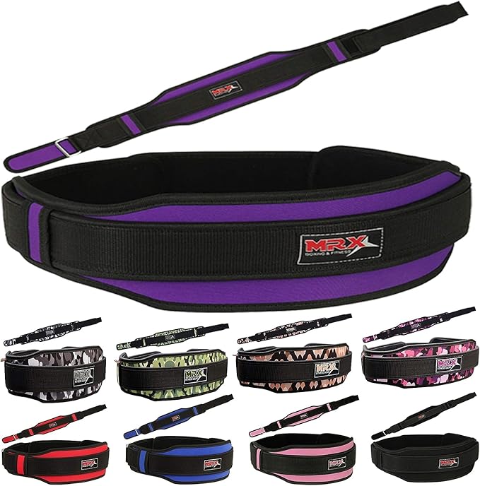 MRX Weight Lifting Belt with Double Back Support Gym Training 5" Wide Belts 11 Colors