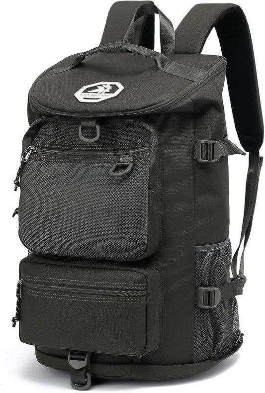 Kalesi Gym Duffle Bag Backpack 4-Way Waterproof with Shoes Compartment for travel Sport Hiking laptop (gray)