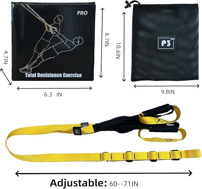 Home Suspension Training Kit – Portable Style Suspension Straps with Adjustable Bodyweight Resistance, Door Anchor & Handles for Full-Body Workouts at Home, While Traveling, or Outdoors