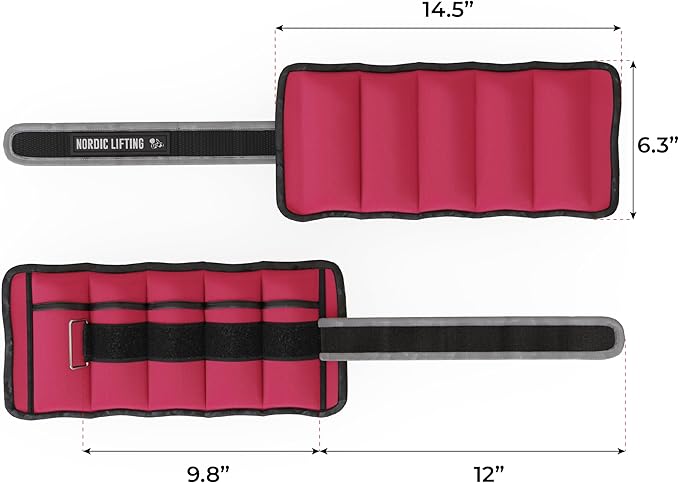 Nordic Lifting Adjustable Ankle Weights for Women & Men – 1 Pair (2–10 lbs) Wrist, Arm & Leg Weights for Gym, Yoga & Home Workouts – Secure Fit Strap Design – Durable Fitness Training Equipment