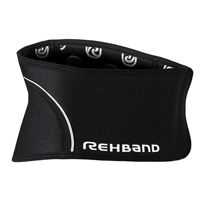 Rehband Back Support Black, Lower Back Support Belt made of 5mm SBR/Neoprene, Stabilization Belt for Back & Lumbar Spine for Sports & Daily Life, Colour:Black, Size:Medium