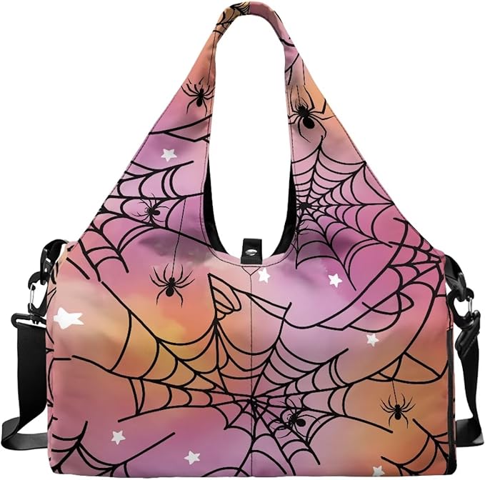 Gym Bag with Yoga Mat Holder Large Tote Bag With Multi Pockets for Women Men Dry Wet Separated Pocket Carryall Yoga Tote Bag for Pilates Travel Workout Office