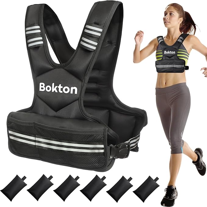 Weighted Vest for Men and Women, 4-10lb/9-18lb Vest with 6 Ironsand Weights for Home Workouts, Adjustable Body Weight Vest Exercise Set for Strength Training, running, walking, Cardio