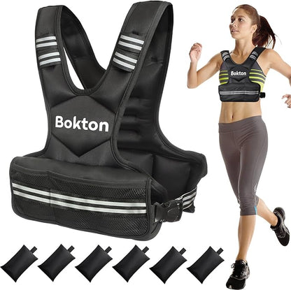 Weighted Vest for Men and Women, 4-10lb/9-18lb Vest with 6 Ironsand Weights for Home Workouts, Adjustable Body Weight Vest Exercise Set for Strength Training, running, walking, Cardio