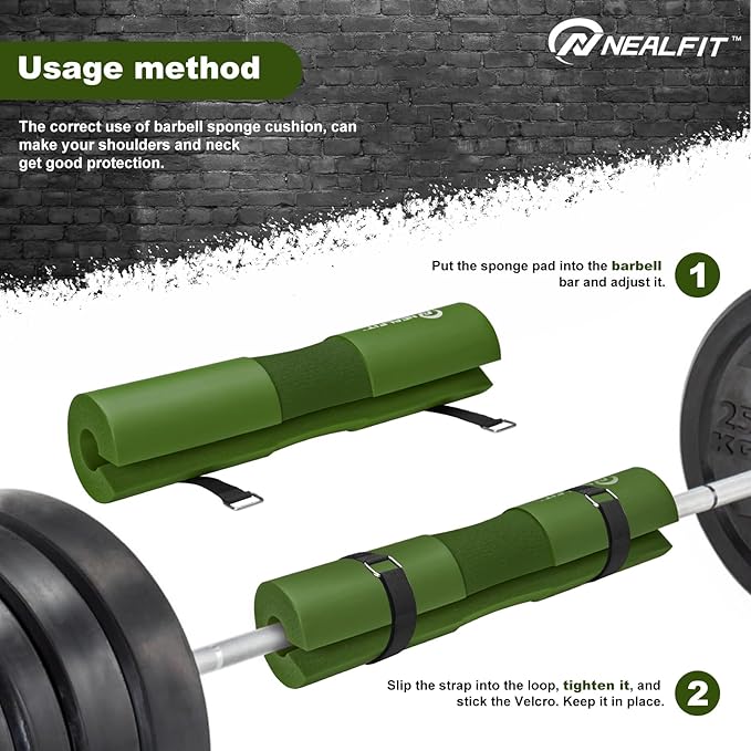 Barbell Pad Squat Pad for Squats—Squat Bar Pad—Great for Weightlifting,Lunges and Hip Thrusts—Foam Sponge Pad—Fit Standard and Olympic Bars Perfectly