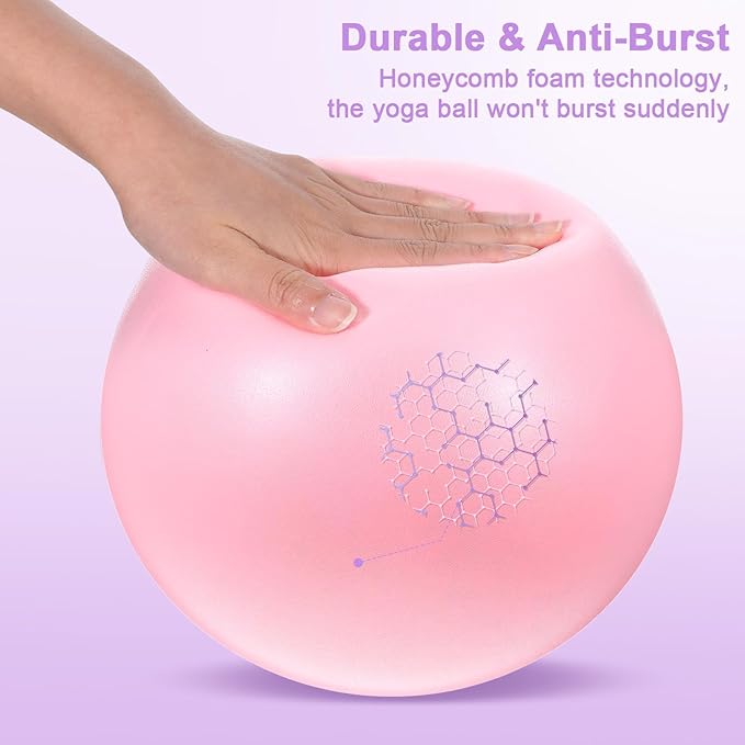 2 Pcs Small Exercise Ball Soft 9 Inch Mini Pilates Ball Anti Slip Resistant Yoga Balls Ideal Small Exercise Balls Between Knee Squeeze for Stability Fitness Physical Therapy Stretch Strength Workout