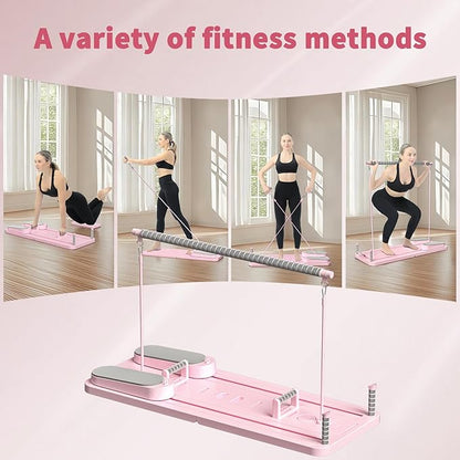 Pilates Board - Pilates Reformer Set, Multi-Purpose Foldable Pilates Reformer Board for Home,11 in 1 Pilates Equipment