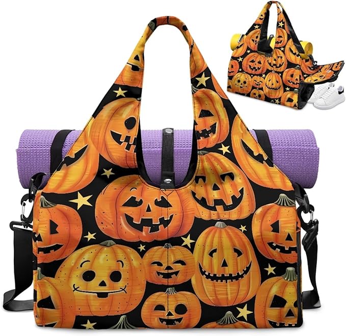 Gym Bag with Yoga Mat Holder Large Tote Bag With Multi Pockets for Women Men Dry Wet Separated Pocket Carryall Yoga Tote Bag for Pilates Travel Workout Office