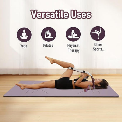 Stretch Bands for Exercise, Non Elastic Yoga Stretching Strap with Loops, 3.8cm x 2.45m, Stretching Bands for Physical Therapy, Yoga, Pilates, Dance, Gymnastics Exercise