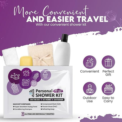 Compact Personal Shower Kit To-Go– Your Hygiene Companion for Travel, Gym, Camping | Shower on the Go | Shampoo, Soap, Towel. All in One (5)