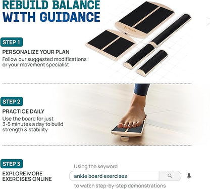 Yes4All 350LBS Professional Wooden Balance Board for Leg Workout, Anti-Slip Rocker Board, Wobble Board for Standing Desk
