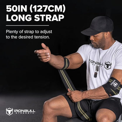 Elbow Wraps for Weightlifting (1 Pair) - 50" Elastic Elbow Braces for Weight Lifting - Elbow Support for Bench Press, Powerlifting, Fitness, & Gym Workout - Gym Elbow Straps Weightlifting - Elbow Compression Strap Brace