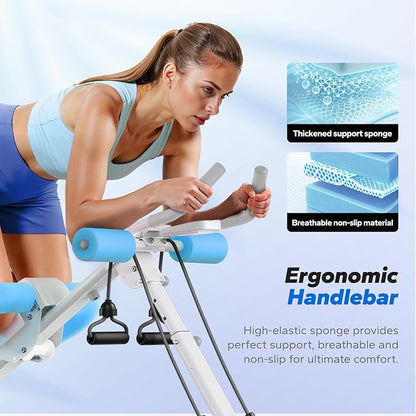 MERACH Ab Machine, Ab Workout Equipment, Adjustable Ab Trainer Machine for Abs Workout at Home Gym, Foldable, Knee Protection, Abdominal Trainer for Stomach Workout