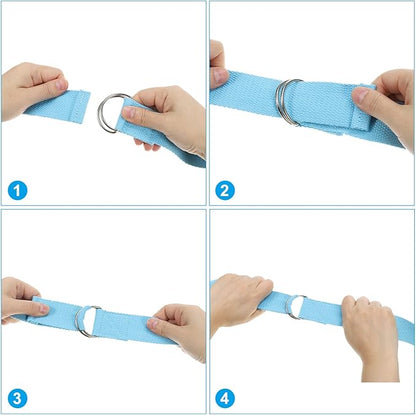 PATIKIL Yoga Strap for Stretching Cotton Yoga Belt with Adjustable Metal D-Ring Buckle Stretch Band for Fitness Pilates
