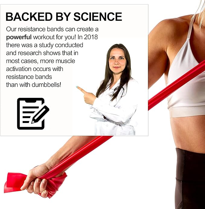 Resistance Band for Working Out | Super Exercise Bands 8,16,24 Yard Bulk Rolls |10 Strengths in Light Medium and Heavy Resistance Bands | Latex Free Workout Bands Including App and e-Book