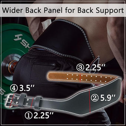 Luwint Weight Lifting Belt, 5.9" Wide PU Leather Belt with Lower Back Support, Gym Bodybuilding Belt with Lifting Straps for Powerlifting & Weightlifting
