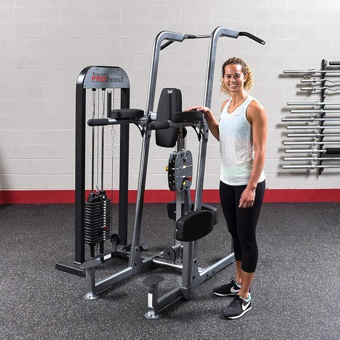 Body-Solid (FCD-STK) Selectorized Knee Lift Tower Station with Weight Assist Commercial and Home Gym Exercise Workout Equipment, 210 lb. Stack