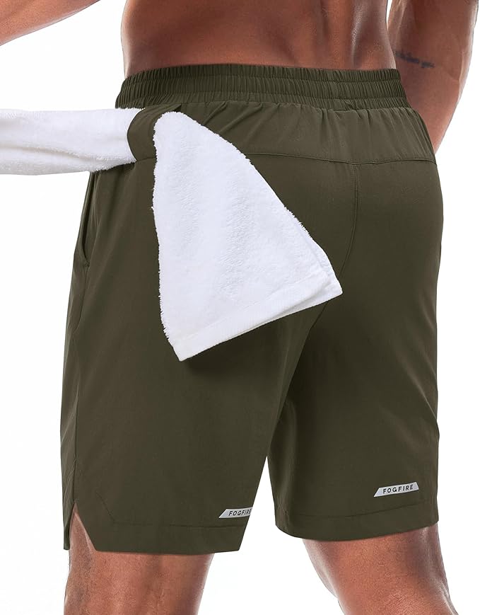 Running Shorts for Men 7 inch Inseam 2 in 1 Quick Dry Athletic Gym Workout Tennis Shorts with Phone Pockets