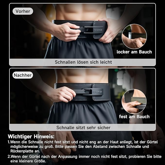 MANUEKLEAR 10mm Thick & 4inch Wide Weight Lifting Belt Lever, Lever Belt Weightlifting for Men and Women, Powerlifting Lever Gym Belt for Squat Deadlift Workout