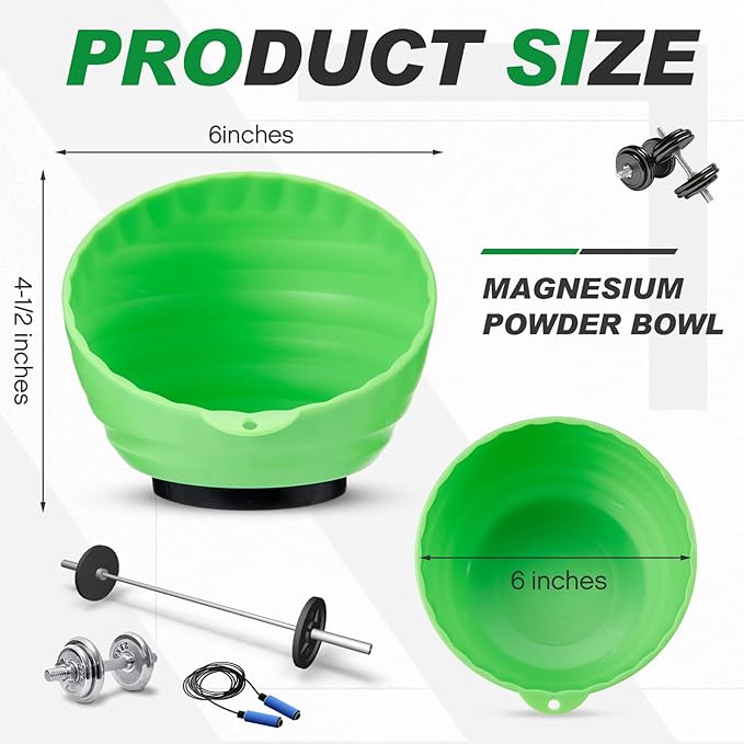 Gym Chalk Bowl Magnetic Weightlifting Chalk Holder Workout Bucket Chalks Blocks for Weightlifting Multi Position Storage Bowl Container Accessory, Curved Magnetic Nuts and Bolts Tray