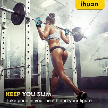 ihuan Breathable Weight Lifting Workout Gym Gloves: Fingerless Exercise Wrist Support | Enhance Palm Protection | Extra Grip for Fitness |Training | Rowing | Pull-ups