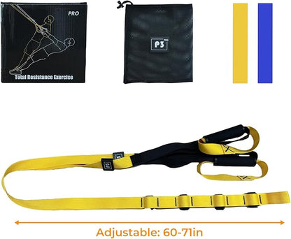 Home Suspension Training Kit, Bodyweight Resistance Straps for Full-Body Workout, Portable Gym Equipment with Handles, 2 Packs Resistance Loop Exercise Bands, for All Fitness Levels Suspension Trainer