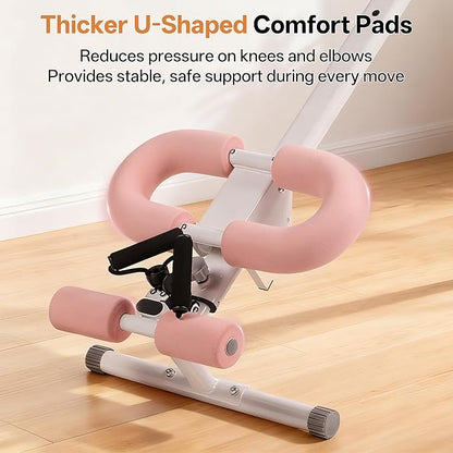 Multifunctional Ab Machine, 6-in-1 Ab Workout Equipment for Home Gym, Adjustable Core & Waist Trainer with 7 Height Levels & 2 Incline Angles, Rowing Mode, Knee Glider