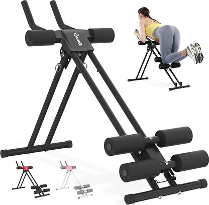 Ab Machine Abdominal Stomach Workout: Adjustable Ab Trainer Machine Ab Cruncher Core Strength Training Equipment for Home Gym Foldable for Women and Men