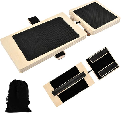 Ankle Balance Board for Standing Desk - 360° Anti-Fatigue Wobble Board with Adjustable Wooden Bars, Non-Slip Balance Trainer for Ankle Strength, Core Stability & Home/Gym Exercise