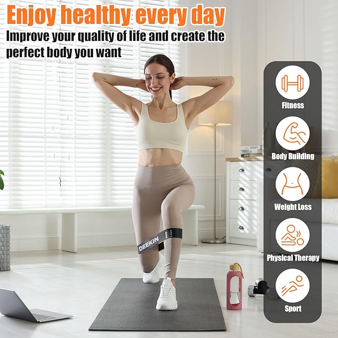 DEEKIN 20 Pcs Resistance Bands Bulk Loop Resistance Exercise Bands for Working Out Stretch Yoga Starter Set Elastic Exercise Fitness Band Equipment for Home Fitness, Gym, Yoga