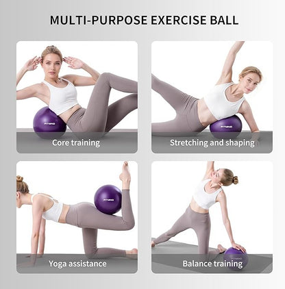 FITMIND_Pilates Ball 10 Inch Anti-Burst Slip Resistant Mini Yoga Ball for Fitness, Core Training, Physical Therapy, Balance, Stability, Stretching 200kg 440lbs Capacity