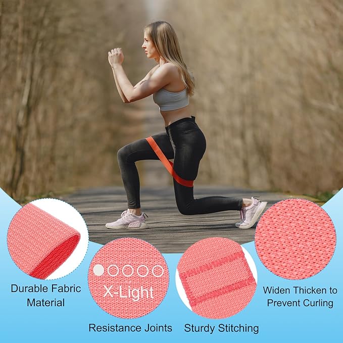 PATIKIL Fabric Resistance Bands, Elastic Exercise Bands for Women and Men, Booty Legs Workout Bands for Fitness Pilates